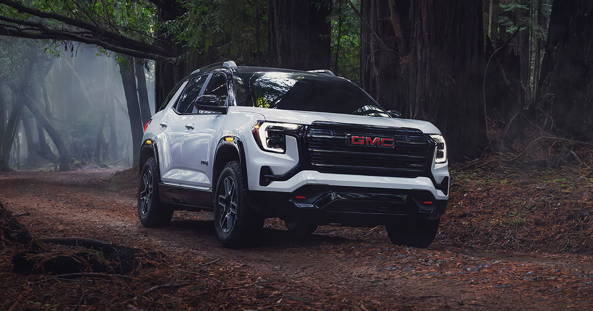 A GMC Terrain driving off-road