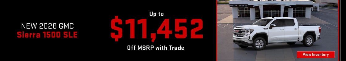 New 2026 GMC Sierra 1500 SLE truck at Wyatt Johnson GMC