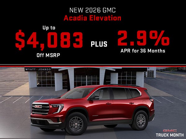 New 2026 GMC Acadia Elevation